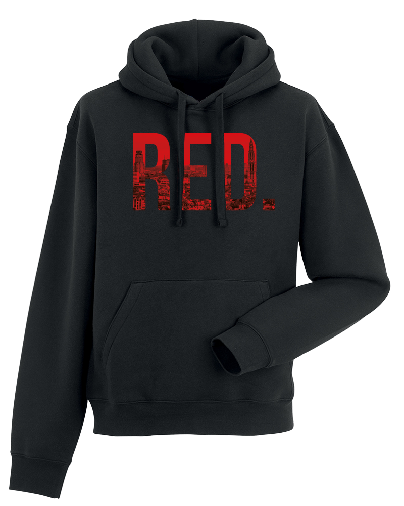 red hoodie black pants